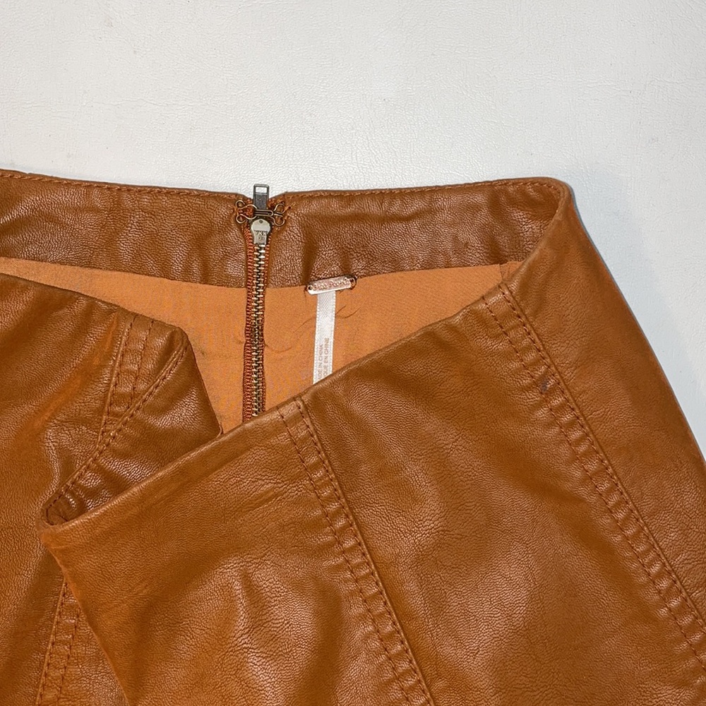 Free people vegan leather mini skirt